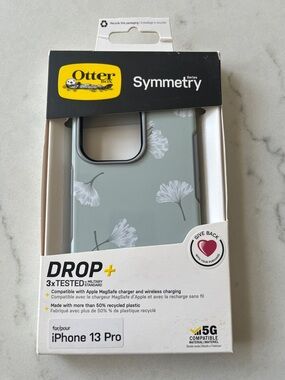 OtterBox Symmetry Series Drop+ Floral Case for iPhone 13 Pro - Gingko Grey